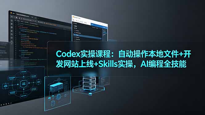 Codex实操课程:自动操作本地文件+开发网站上线+Skills实操,AI编程全技能-迦哆网创社