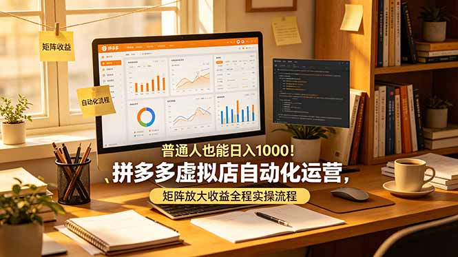 普通人也能日入 1000！拼多多虚拟店自动化运营，矩阵放大收益全程实操流程-迦哆网创社