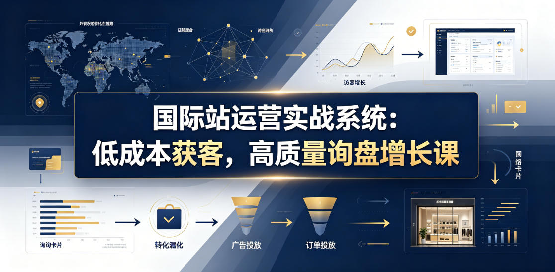 国际站运营实战系统：低成本获客，高质量询盘增长课(更新26年)-迦哆网创社