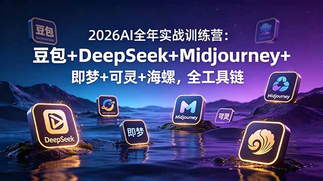 2026AI全年实战训练营：豆包+DeepSeek+Midjourney+即梦+可灵+海螺，全工具链-迦哆网创社