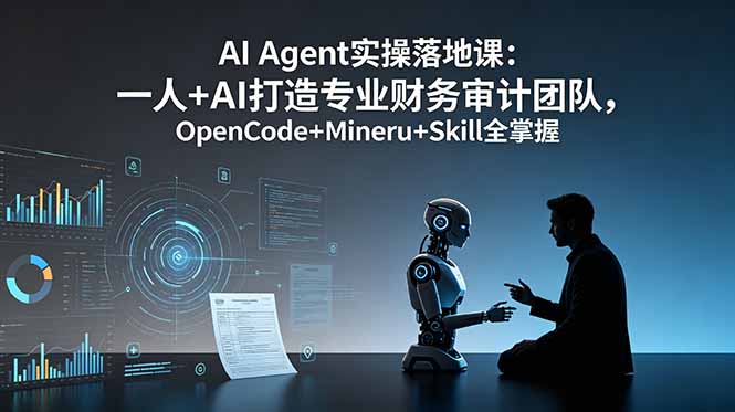 AI Agent实操落地课：一人+AI打造专业财务审计团队，OpenCode+Mineru+Skill全掌握-迦哆网创社