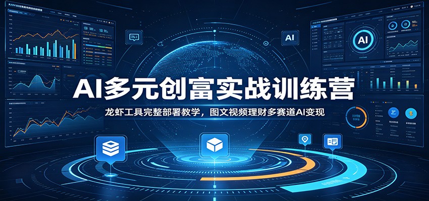 AI多元创富实战训练营：龙虾工具完整部署教学，图文视频理财多赛道AI变现-迦哆网创社