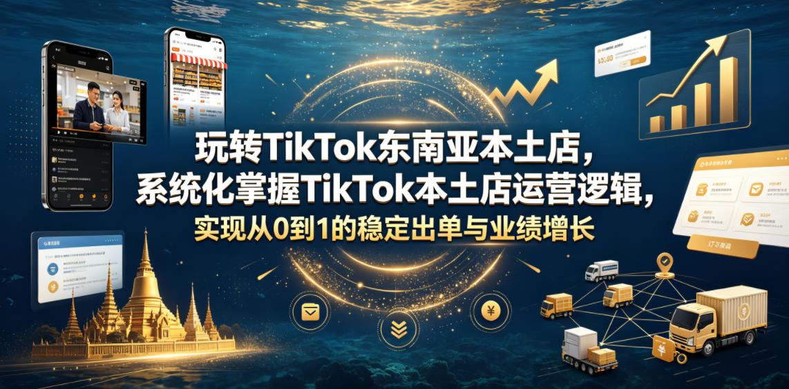 玩转TikTok东南亚本土店，系统化掌握TikTok本土店运营逻辑，实现从0到1的稳定出单与业绩增长-迦哆网创社