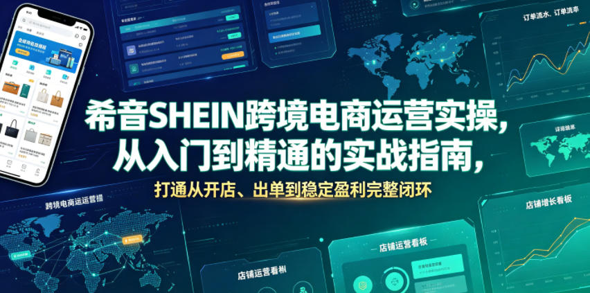希音SHEIN跨境电商运营实操，从入门到精通的实战指南，打通从开店、出单到稳定盈利完整闭环-迦哆网创社