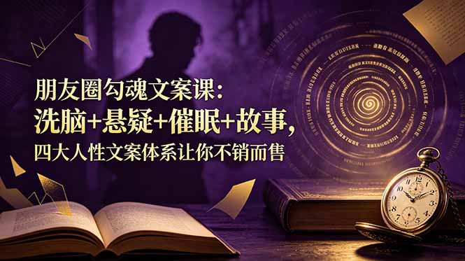 朋友圈勾魂文案课：洗脑+悬疑+催眠+故事，四大人性文案体系让你不销而售-迦哆网创社