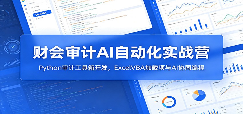 财会审计AI自动化实战营：Python审计工具箱开发，ExcelVBA加载项与AI协同编程-迦哆网创社