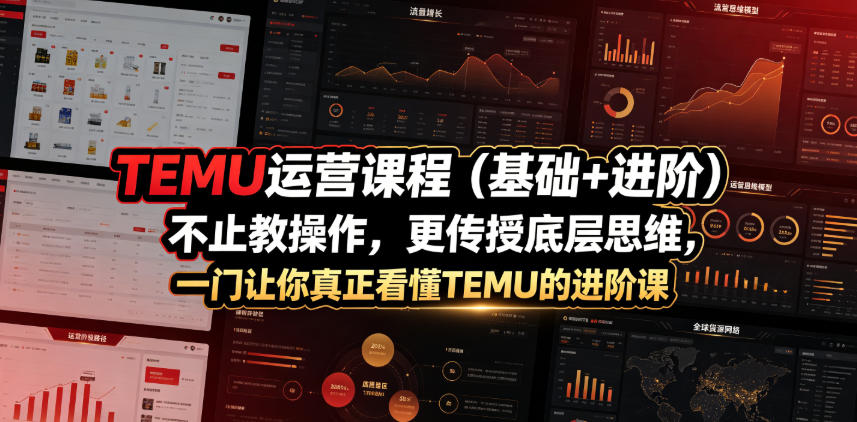 TEMU运营课程(基础+进阶)，不止教操作，更传授底层思维，一门让你真正看懂TEMU的进阶课-迦哆网创社
