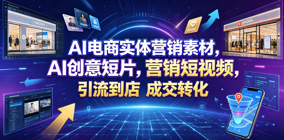 AI电商实体营销素材，AI创意短片，高效打造营销短视频，轻松引流到店，稳定提升门店客流与成交转化-迦哆网创社