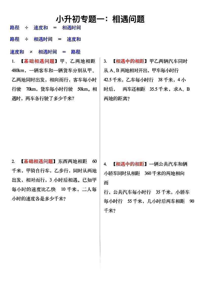 六年级下数学小升初必考应用题12大专题练习-迦哆网创社