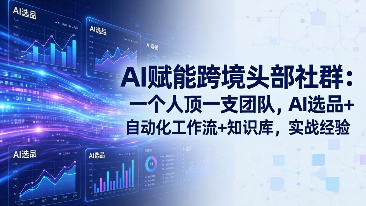 AI赋能跨境头部社群-更新6月：一个人顶一支团队，AI选品+自动化工作流+知识库，实战经验-迦哆网创社