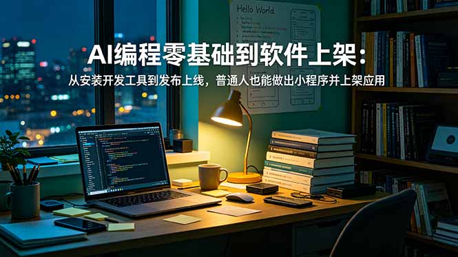 AI编程零基础到软件上架：从安装开发工具到发布上线，普通人也能做出小程序并上架应用商店-迦哆网创社