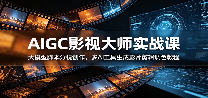AIGC影视大师实战课:大模型脚本分镜创作,多AI工具生成影片剪辑调色教程-迦哆网创社