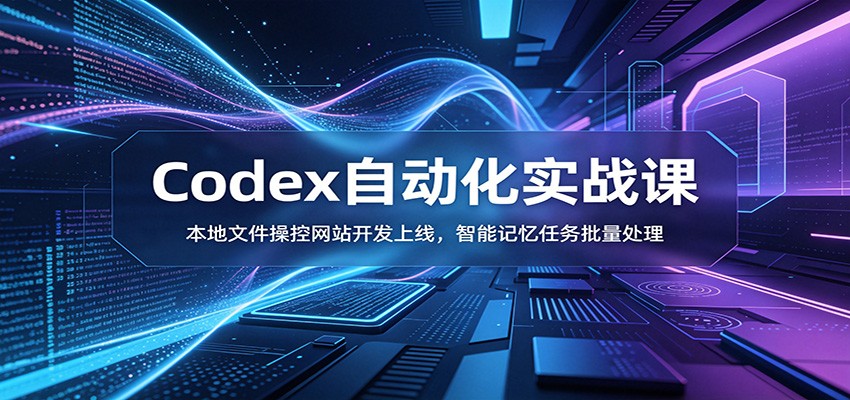 Codex自动化实战课：本地文件操控网站开发上线，智能记忆任务批量处理-迦哆网创社