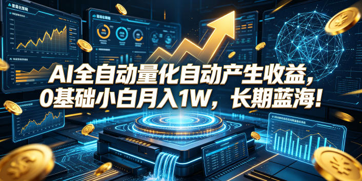 AI全自动量化自动产生收益，0基础小白月入1W，长期蓝海！【揭秘】-迦哆网创社