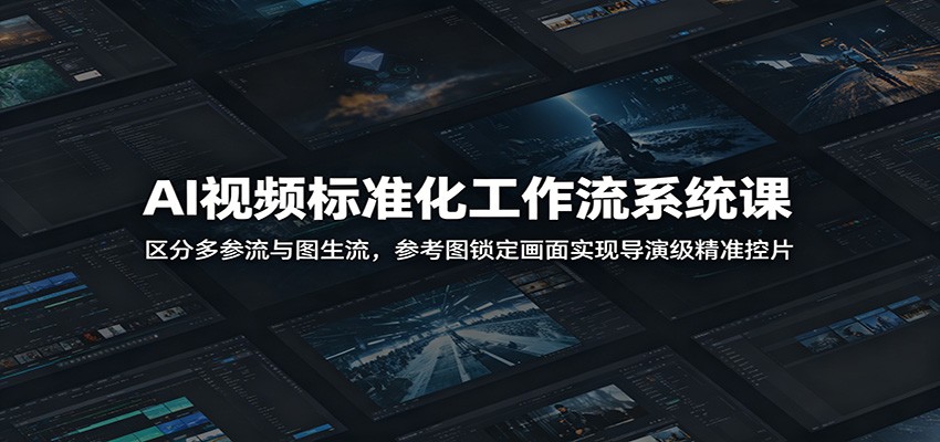 AI视频标准化工作流系统课:区分多参流与图生流,参考图锁定画面实现导演级精准控片-迦哆网创社