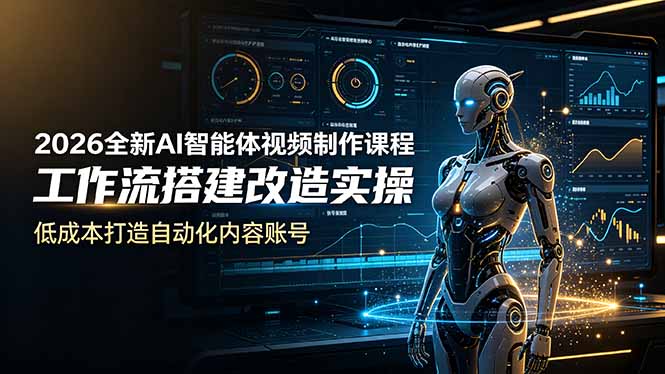 2026全新AI Codex智能体视频制作课程，工作流搭建改造实操，低成本打造自动化内容账号-迦哆网创社