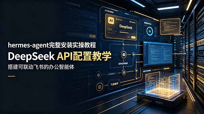 hermes-agent完整安装实操教程，DeepSeek API配置教学，搭建可联动飞书的办公智能体-迦哆网创社