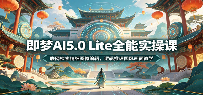 即梦AI5.0 Lite全能实操课:联网检索精细图像编辑,逻辑推理国风画面教学-迦哆网创社