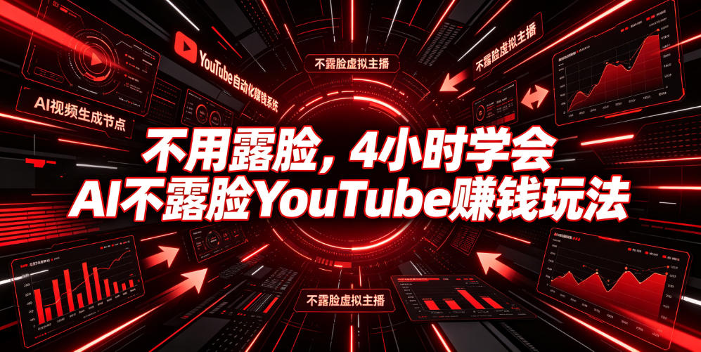 不用露脸，4小时学会AI不露脸YouTube賺钱玩法【原创双语字幕】-迦哆网创社