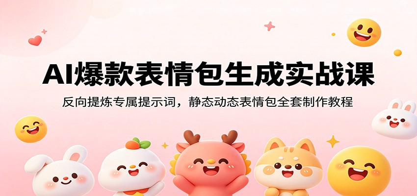 AI爆款表情包生成实战课：反向提炼专属提示词，静态动态表情包全套制作教程-迦哆网创社