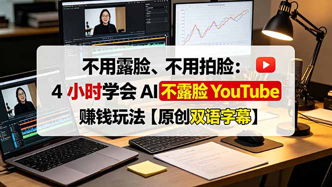 不用露脸、不用拍脸:4 小时学会 AI 不露脸 YouTube 赚钱玩法【原创双语字幕】-迦哆网创社