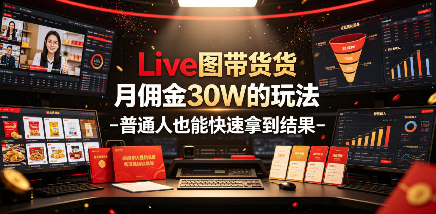 Live图带货月佣金30W的玩法-普通人也能快速拿到结果-迦哆网创社