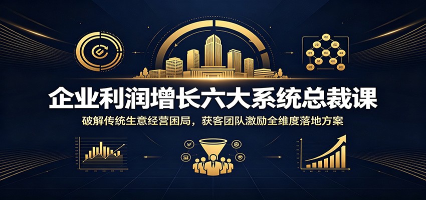 企业利润增长六大系统总裁课：破解传统生意经营困局，获客团队激励全维度落地方案-迦哆网创社