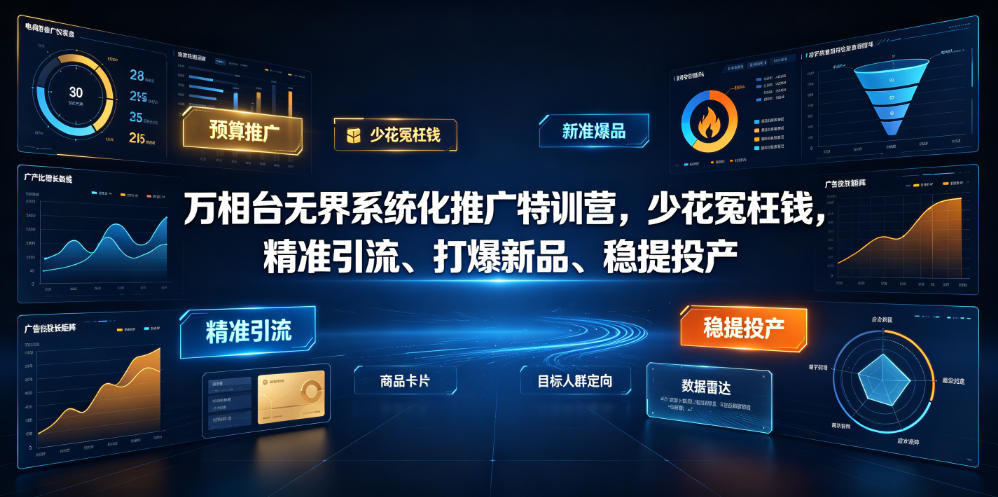 万相台无界系统化推广特训营VI0.0，少花冤枉钱，精准引流、打爆新品、稳提投产(全程录音+字幕)-迦哆网创社