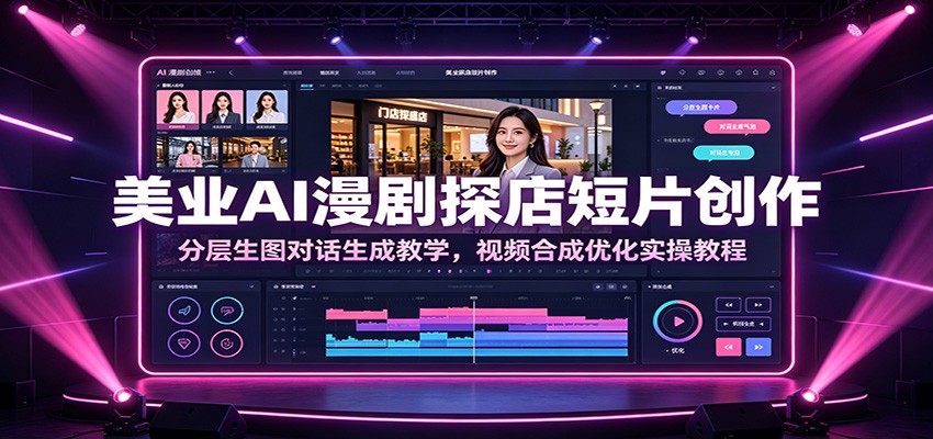 美业AI漫剧探店短片创作：分层生图对话生成教学，视频合成优化实操教程-迦哆网创社