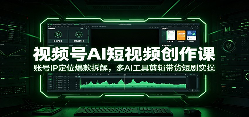 视频号AI短视频创作课：账号IP定位爆款拆解，多AI工具剪辑带货短剧实操-迦哆网创社