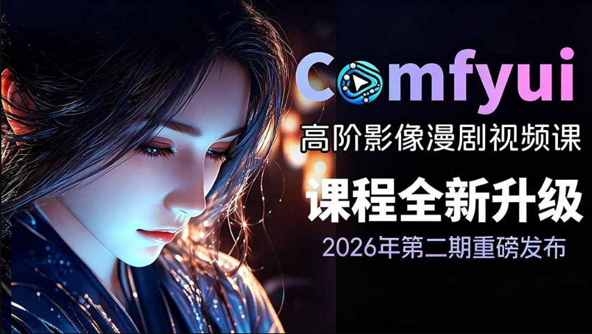 2026新版ComfyUI漫剧动画全流程实战课,0基础入门到进阶全流程动态漫,轻松实现流量变现-迦哆网创社