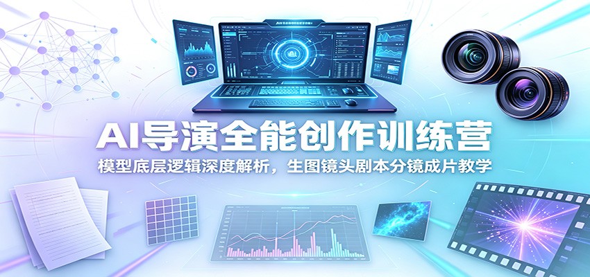 AI导演全能创作训练营：模型底层逻辑深度解析，生图镜头剧本分镜成片教学-迦哆网创社