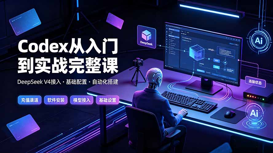 Codex从入门到实战完整课｜充值·安装·接入DeepSeek，记忆·插件·Skill·CLI·MCP全拆解-迦哆网创社