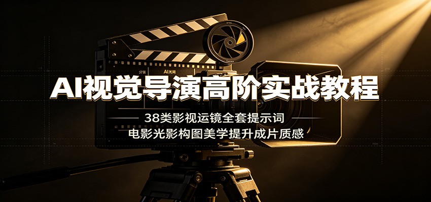 AI视觉导演高阶实战教程：38类影视运镜全套提示词，电影光影构图美学提升成片质感-迦哆网创社