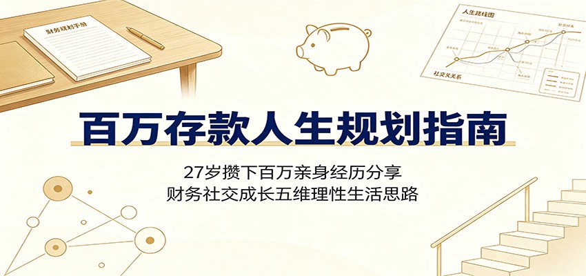 百万存款人生规划指南：27岁攒下百万亲身经历分享，财务社交成长五维理性生活思路-迦哆网创社