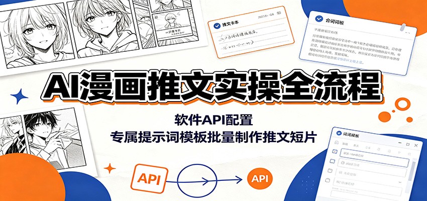 AI漫画推文实操全流程：软件API配置，专属提示词模板批量制作推文短片-迦哆网创社