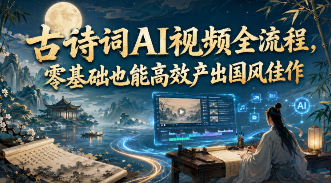 古诗词AI视频全流程，零基础也能高效产出国风佳作-迦哆网创社