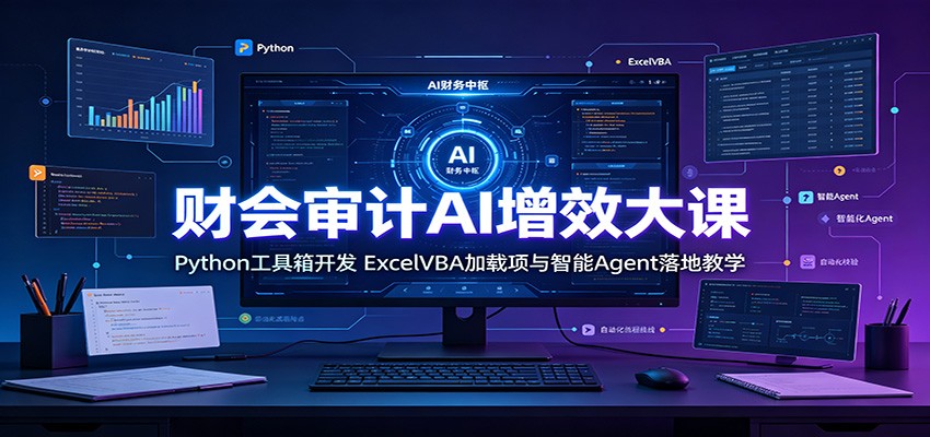 财会审计AI增效大课：Python工具箱开发，ExcelVBA加载项与智能Agent落地教学-迦哆网创社