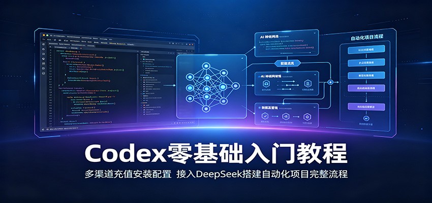 Codex零基础入门教程：多渠道充值安装配置，接入DeepSeek搭建自动化项目完整流程-迦哆网创社