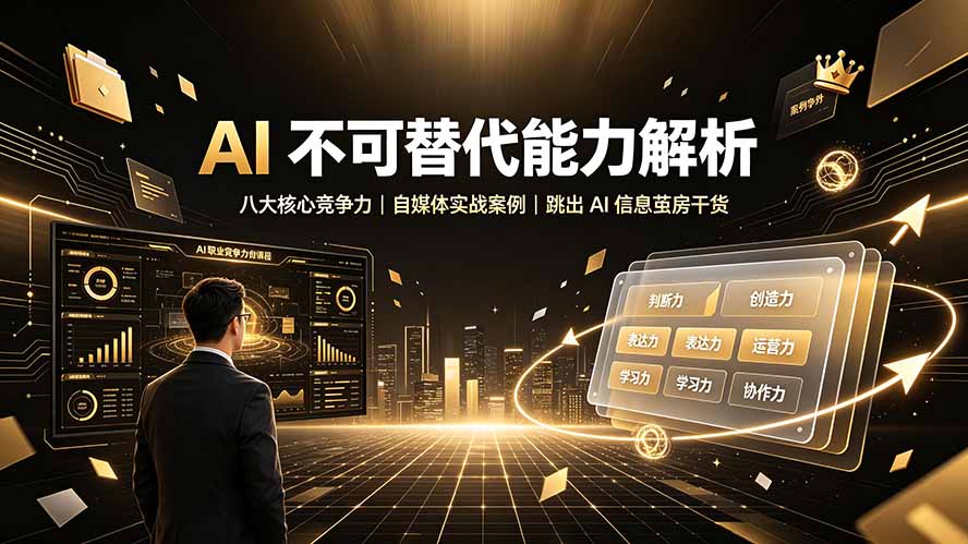 付费文章:AI 不可替代能力解析▸八大核心竞争力|自媒体实战案例|跳出 AI 信息茧房干货-迦哆网创社