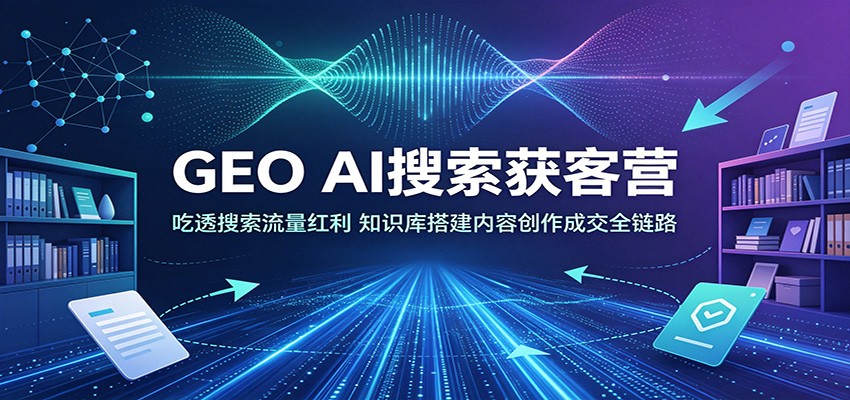 GEO AI搜索获客营:吃透搜索流量红利,知识库搭建内容创作成交全链路-迦哆网创社