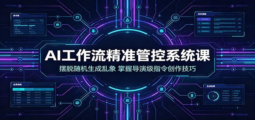 AI工作流精准管控系统课：摆脱随机生成乱象，掌握导演级指令创作技巧-迦哆网创社