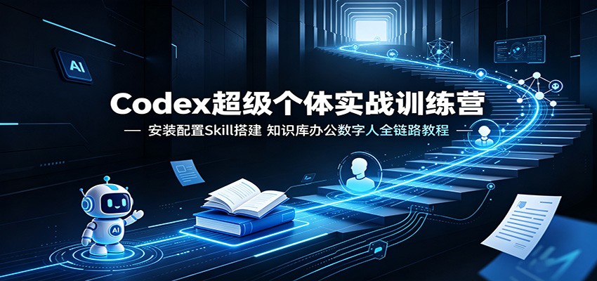 Codex超级个体实战训练营：安装配置Skill搭建，知识库办公数字人全链路教程-迦哆网创社