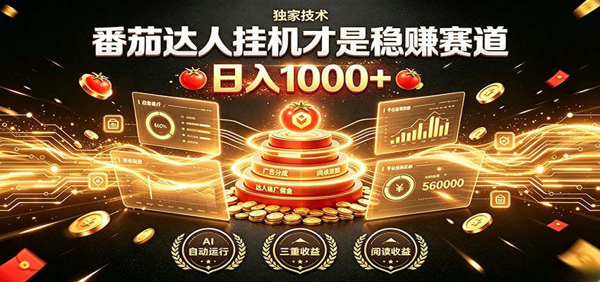 别再瞎找副业！番茄达人挂机才是稳赚赛道 日入1000+-迦哆网创社