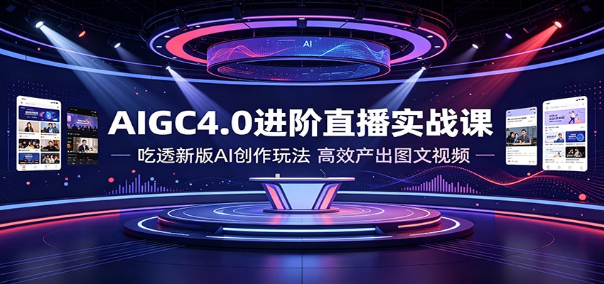 AIGC4.0进阶直播实战课：吃透新版AI创作玩法，高效产出图文视频-迦哆网创社