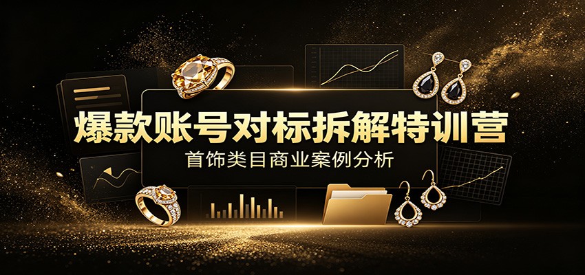 爆款账号对标拆解特训营：首饰类目商业案例分析，配套完整资料内容-迦哆网创社