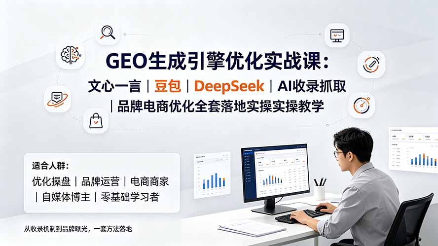 GEO生成引擎优化实战课:文心一言|豆包|DeepSeek|AI收录抓取|品牌电商优化全套落地实操教学-迦哆网创社