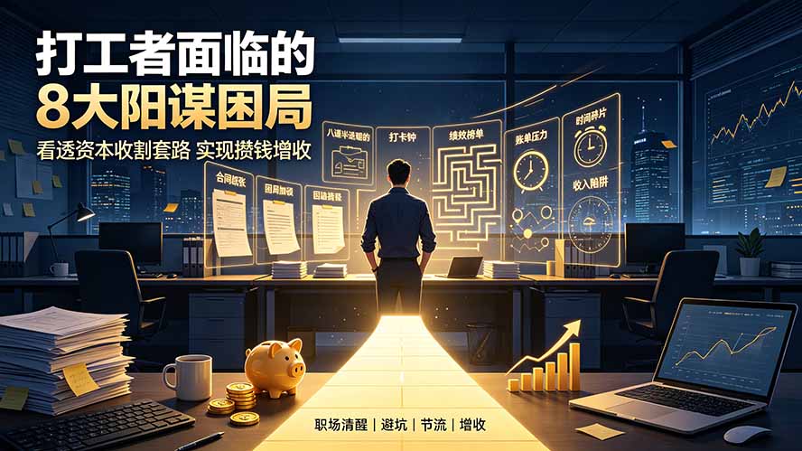 付费文章：打工者面临的8大阳谋困局，看透资本收割套路实现攒钱增收-迦哆网创社