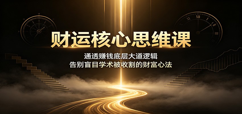 财运核心思维课:通透赚钱底层大道逻辑,告别盲目学术被收割的财富心法-迦哆网创社