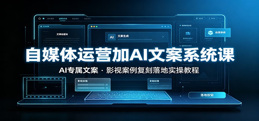 自媒体运营加AI文案系统课：：AI专属文案，影视案例复刻落地实操教程-迦哆网创社